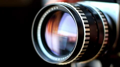Camera Lens Zoom And Aperture Rings Rotating and Panning Video stock 70646471