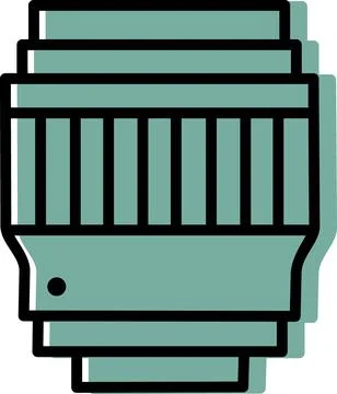 Camera lens zoom flat design icon illustration Stock Illustration