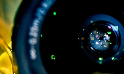 Camera lense with led light Stock Photos