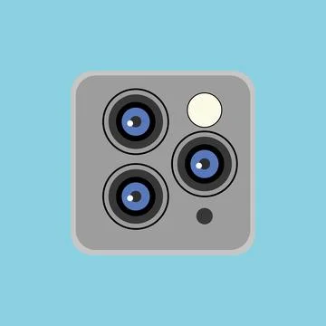 Camera lenses icon isolated on stylish green ambient background. Stock Illustration
