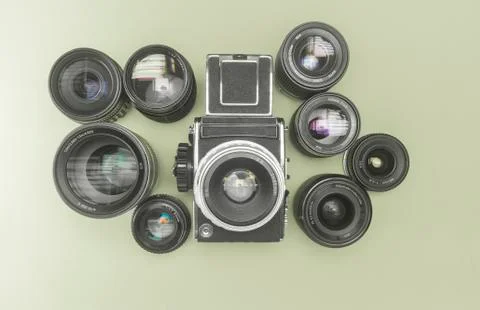 Camera lenses with a smooth background, without reflections Stock Illustration