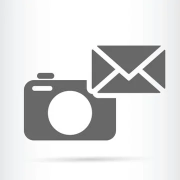 Camera with letter symbol web icon Stock Illustration