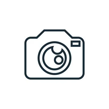 Camera Line Art Icon Design Template Elements Stock Illustration