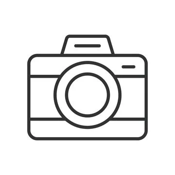 Camera, in line design. Camera, photography, photo, lens, snapshot, camera icon イラスト素材