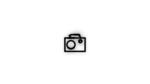 Camera Line Icon Animation Loop White Background Stock Footage 337926728