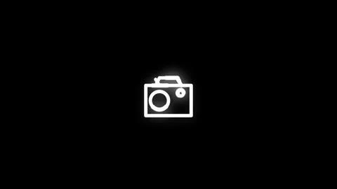 Camera Line Icon Animation Loop Black Background Stock Footage 337926733