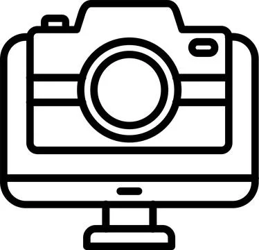 Camera Line Icon Design Stock Illustration