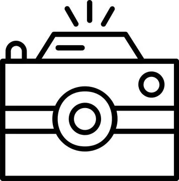 Camera Line Icon Design Stock Illustration