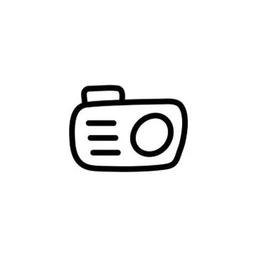 Camera Line Icon In Flat Style Vector For Apps, UI, Websites. Black Icon Vect Stock Illustration