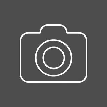 Camera line icon, outline vector illustration on gray background Stock Illustration