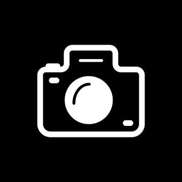 Camera line icon, outline vector illustration, linear pictogram isolated on Illustrazione stock