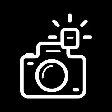 Camera line icon, outline vector illustration, linear pictogram isolated on Stock Illustration