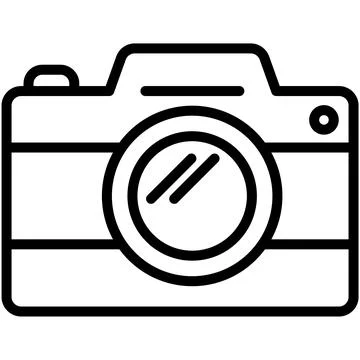 Camera line icon. Photo camera outline vector sign. Stock Illustration