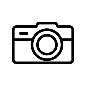 Camera line icon stroke vector photo outline logo. Photography pictogram camera Stock Illustration