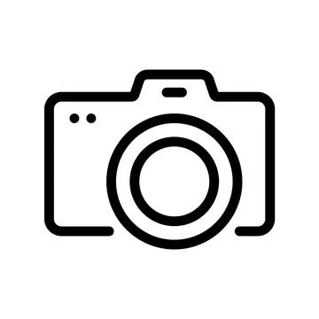 Camera line icon stroke vector photo outline logo. Photography pictogram camera Stock Illustration