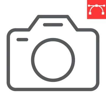 Camera line icon, ui and button, photography sign vector graphics, editable Stock Illustration