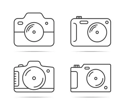 Camera Line Icons Stock Illustration