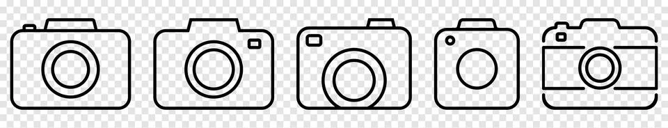 Camera line icons set Illustrazione stock