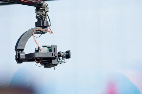 Camera live stream on crane, outside Stock Photos
