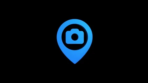 Camera location 3d pin map rotating animation spinning in background Stock Footage 313491993