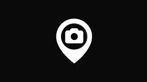 Camera location 3d pin map rotating animation spinning in background Stock Footage 313491994