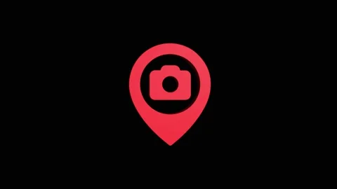 Camera location 3d pin map rotating animation spinning in background Stock Footage 313491996