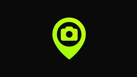 Camera location 3d pin map rotating animation spinning in background Stock Footage 313491999