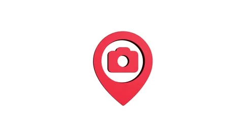 Camera location 3d pin map rotating animation spinning in background Stock Footage 313492020