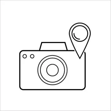 Camera location icon on white background. Vector illustration Stock Illustration