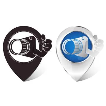 Camera location label Stock Illustration