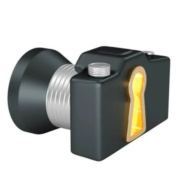 Camera with lock 스톡 일러스트