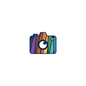 Camera logo design vectors unique modern colorful Stock Illustration