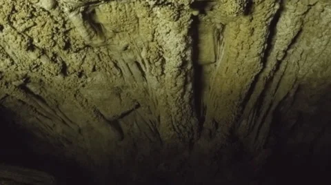 Camera Looking Into Dark Pit In Cave - Carlsbad Caverns National Park Stock Footage