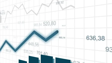 The camera looks at the growing chart on white Stock Footage 56253048