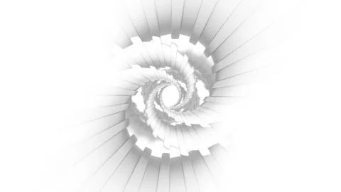 The camera looks into a tunnel of rotating white spirals. Full hd 1920 to 1080 Stock Footage 127053105