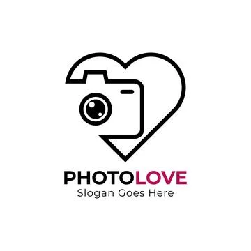 Camera love icon logo template. Stock Illustration