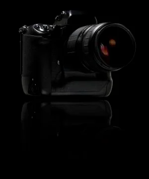 Camera with macro attachment Stock Photos