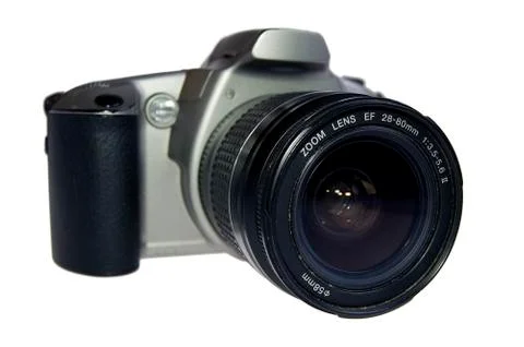 Camera with macro attachment Foto stock