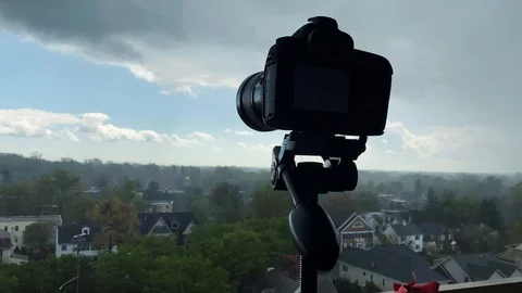 Camera making a timelapse during a storm in Maryland Stock Footage 128332546