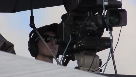 Camera Man Filming With Large Camera At Concert Stock Footage 171994925