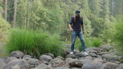 Camera man working at forest Stock Footage 138323665