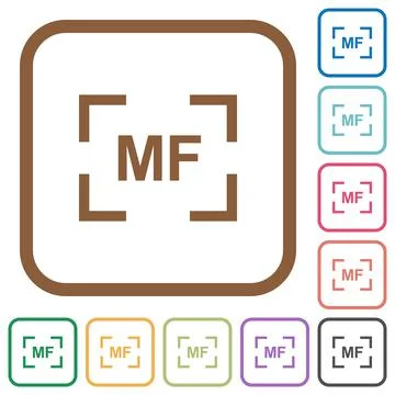 Camera manal focus mode simple icons Illustrazione stock