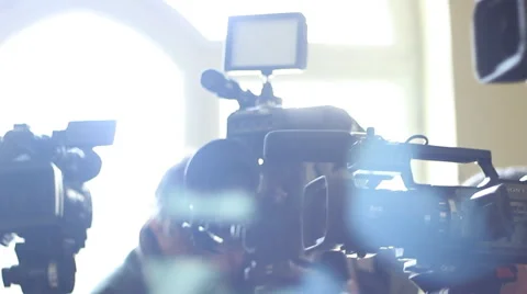 Camera Media,press conference Stock Footage 64639656
