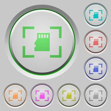 Camera memory card push buttons Stock Illustration