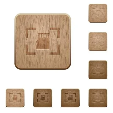Camera memory card wooden buttons Stock Illustration