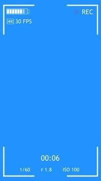 Camera mobile recording screen overlay animation with chroma key. DSLR mobi.. Illustrazione stock