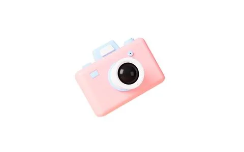 Camera model in the white background,Tourism theme, 3d rendering. 스톡 일러스트