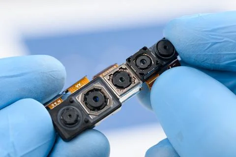 Camera modules with different sensor technology and resolution Stock Photos