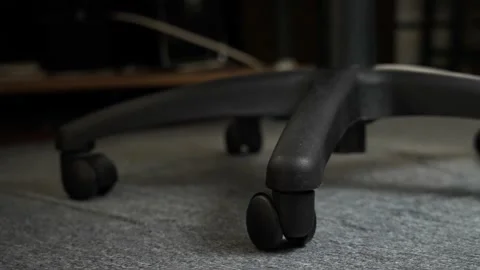 Camera motion on dolly around office chair Stock Footage 166896988