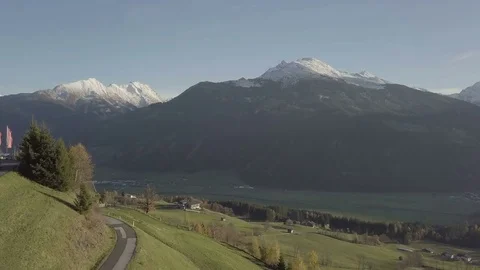 Camera move up above the green hill on the mountain - Aerial Stock Footage 83834395
